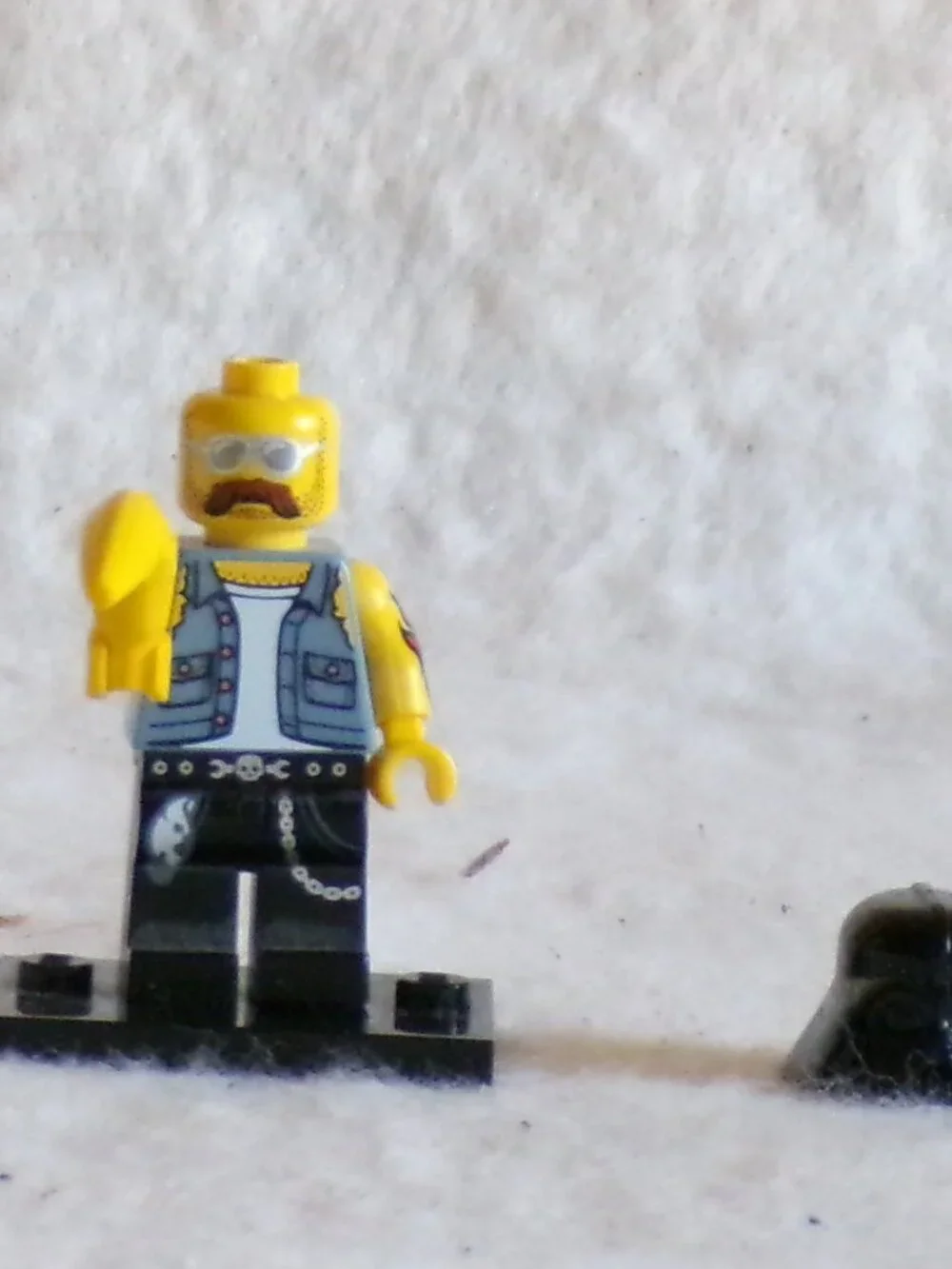 Lego Custom Banana Bank robber with Darth Vader Mask